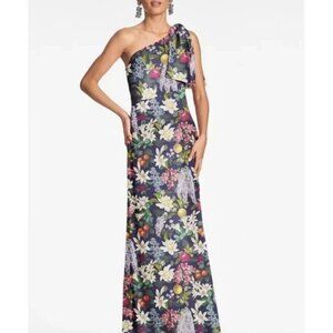 Sachin & Babi Chelsea One-Shoulder Bow Gown